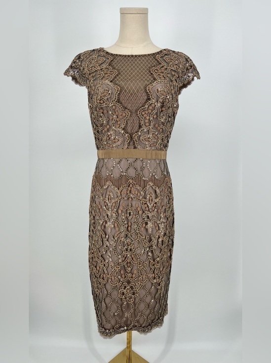 Tadashi Shoji Dresses & Skirts - Tadashi Shoji Women's Natural Sequin Lace Body-Con Cocktail Dress | 6